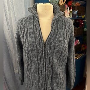 Hand knit Blue Wool Sweater